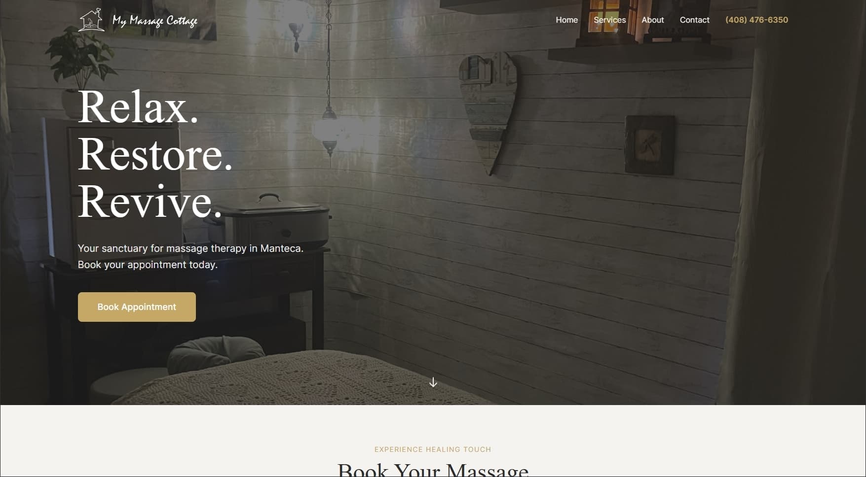 Screenshot of My Massage Cottage: From Zero to Page One project