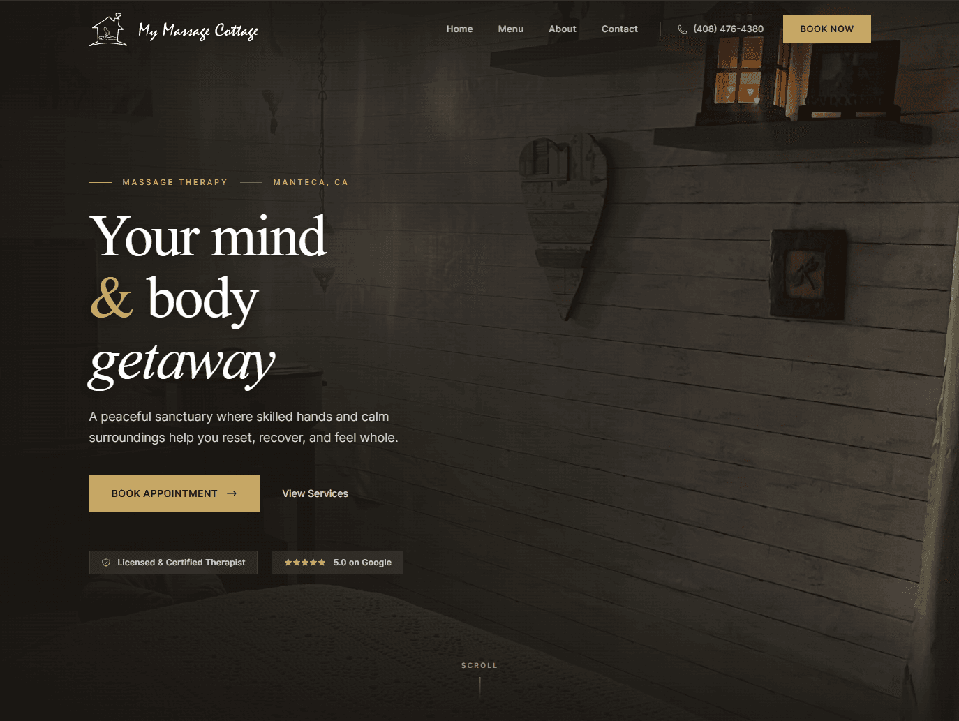 Screenshot of My Massage Cottage: From Zero to Page One website